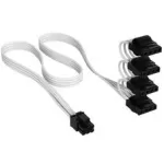 Corsair kabelis, Type 4, PATA maitinimo jungtys, 450 mm, 550 mm, 650 mm, 750 mm, individualiai apvyniotas - Baltas