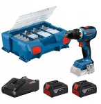 Belaidis gręžtuvas-suktuvas Bosch GSR 18V-65, 18 V, komplektas su 2x 4,0 Ah akumuliatoriais ir L-Boxx dėžute