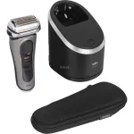 Braun Series 9 Pro+ 9565cc &scaron;lapias ir sausas skutimosi aparatas su trimeriu, Metallic