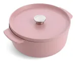 KitchenAid emaliuoto ketaus tro&scaron;kinimo puodas su dangčiu, 26 cm, rožinis
