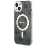 Guess GUHMP15MH4STK Kietas dėklas, skirtas iPhone 15 Plus/14 Plus 6,7 inch juodas, su MagSafe 4G