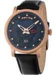 Police Vyrų Kvarcinis Analoginis Laikrodis PL15404JSR.03 - Mėlynas ciferblatas, Ruda odinė juosta, 43 mm