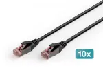 DIGITUS CAT 6 U-UTP lauko komutacinis kabelis, Cu, PE, 5 m, juodas, 10 vienetų