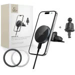 TECH-PROTECT MM15W-V5 Magnetinis MagSafe CD ir Oro Angos Automobilinis Laikiklis su Belaidžiu Įkrovikliu 15W Juodas