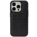 Audi GT Synthetic Leather Hard Case, skirta Apple iPhone 15 Pro Max 6,7 inch, juoda