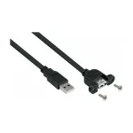 GoodConnections Alcasa USB 2.0 ilginamasis kabelis, USB-A ki&scaron;tukas į USB-A lizdą, 0,3 m, juodas