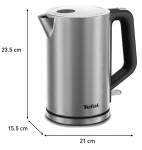 Tefal Bronx KI513D10 elektrinis virdulys, 1,7 l, 2400 W, nerūdijančio plieno, pasukamas pagrindas, filtras, sidabro spalvos