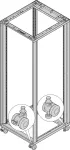 SCHROFF ratukų rinkinys su reguliuojamomis kojelėmis, 400 kg apkrova, 60 mm ratai, 4 vnt. 27230068