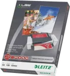 Leitz A4 laminavimo ki&scaron;enės, blizgios, skaidrios, 100 mikronų, 100 vnt. 7483-00-00