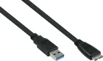 GoodConnections Alcasa USB 3.2 Gen 1 kabelis, USB-A į Micro-B, 3 m, juodas UK30P-AMB-030S