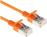 ACT DC7130 0,15 m LSZH U/FTP CAT6A datacenter slimline tinklo kabelis su snagless RJ45, oranžinis