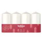BOLSIUS cilindrinė žvakė 4 vnt. &Oslash;100x48mm balta