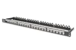 DIGITUS DN-91422 ekranuotas 24 prievadų pataisos skydelis, 0.5U, juodas RAL 9005