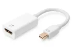 DIGITUS ASSMANN adapterinis kabelis DisplayPort, mini DP - HDMI A tipo M/F, 20 cm, HDMI 2.0, aktyvus, CE, auksinis, baltas