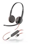 HP Poly Poly Blackwire C3225 USB - 3200 Series - Ausinės - Ant ausų - Laidinės - USB, 3,5 mm lizdas - Triuk&scaron;mo izoliacija (209747-101)