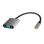 USB Type-C į VGA (D-Sub) vaizdo adapterio kabelis LOGILINK CUA0104 0,15 m, pilkas/juodas