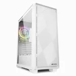 Sharkoon VS8 RGB PC korpusas, vidutinio dydžio bok&scaron;tas (Midi Tower), baltas, grūdintas stiklas