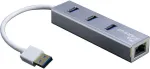 Inter-Tech Argus IT-310-S - USB 3.2 Gen 1 (3.1 Gen 1) Type-A - RJ-45 - USB 3.2 Gen 1 (3.1 Gen 1) Type-A - Pilka - Aliuminis - LAN - USB - Gigabit Ethernet