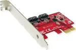 ROLINE 15.06.2148 PCIe SATA kortelė, 2x SATA III 6 Gbit/s, žemo profilio