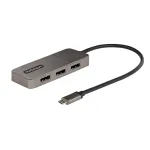 StarTech.com 3 prievadų USB-C kelių monitorių adapteris, USB Type-C į 3x DisplayPort 1.4 MST &scaron;akotuvas, trigubas 4K 60Hz DP ne&scaron;iojamojo kompiuterio ekrano i&scaron;plėtimo / skirstytuvas, HDR, ilgas integruotas kabelis - tik Windows
