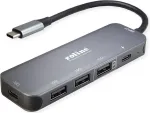 ROLINE USB 3.2 Gen 2 Hub, 5 prievadų, su Type-C jungiamuoju kabeliu (14.02.5048)