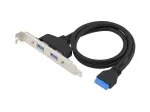 Conceptronic EMRICK11B 19 kontaktų moteri&scaron;kas į USB-A Dual moteri&scaron;kas USB 3.0 adapteris