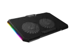 FURY GUNBAI G3 ne&scaron;iojamojo kompiuterio au&scaron;inimo stovas 14.1&ndash;17.3 col., 2 ventiliatoriai, RGB ap&scaron;vietimas, 2&times; USB