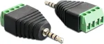 Adapteris i&scaron; 2,5 mm stereo lizdo į gnybtų bloką DeLOCK 65454, juodas/žalias