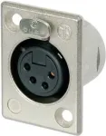 Neutrik NTR-NC4FP1 -30&ndash;80 &deg;C &ndash; Juoda &ndash; Sidabrinė &ndash; UL 94 HB &ndash; IEC 61076-2-103 &ndash; IP 40 &ndash; IEC 68-2-20 (NC4FP1)