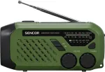 Ne&scaron;iojamas FM/AM radijas SENCOR SRD1000SCLGR su Bluetooth, saulės/rankinės/ USB-C įkrovimu, 2000 mAh baterija, IPX4, LED &scaron;viesomis