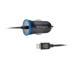 Automobilinis įkroviklis Kensington PowerBolt&trade; 2.4 Car Charger &mdash; juodas, su integruotu Lightning kabeliu, 1 m