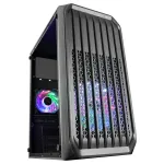 Mars Gaming MC-S2 Black kompiuterio korpusas Micro-ATX, 2 FRGB ventiliatoriai, priekinės grotelės, &scaron;oninis langas