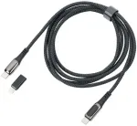 Įkrovimo laidas TROIKA SPEEDY XL juodas &ndash; USB įkrovimo ir duomenų laidas, modelis CBL20/BK