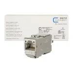 METZ CONNECT C6Amodul 180&deg; RJ45 Keystone Module Cat.6A STP (12-Pack) - Metallic