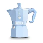 Bialetti MOKA EXCLUSIVE 3-Cup Stovetop Espresso Maker Light Blue (9061)