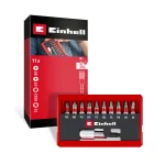 Einhell Karabiner Impact Bit Set 10 dalių 1/4 inch &scaron;e&scaron;iakampiai antgaliai smūginiams suktuvams su karabinu