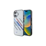 BMW Hardcase for iPhone 16 Plus 6,7 inch Grey Motorsport IML Random Stripes