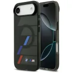 BMW M IML Metal Buttons Tricolor Lines MagSafe dėklas, skirtas Apple iPhone Air, juodas