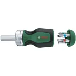 Bosch 1600A032UY Reketinis atsuktuvas su 12 antgalių (25 mm) S2 plieno, 1/4 inch &scaron;e&scaron;iabriaunis, ergonomi&scaron;ka rankena
