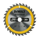 DEWALT TCT Circular Saw Blade 160x20mm 30T +10&deg; Rake 16mm Ring