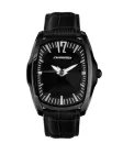 CHRONOTECH Vyri&scaron;kas laikrodis CT7219M03 40mm Analoginis Kvarcinis Nerūdijančio plieno Juodas ciferblatas Odinis dirželis