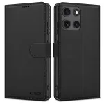 Tech-Protect Wallet Case, skirta Motorola Moto G15 / G15 Power, juoda matinė
