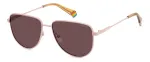 POLAROID PLD6196SX8KJ Unisex Square Sunglasses - Havana Frame, Brown Polarized Lenses