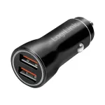 LogiLink PA0285 2 prievadų USB automobilinis įkroviklis 10,5 W, su LED ap&scaron;vietimu, juodas