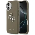 Guess Grained Big 4G Classic Logo dėklas, skirtas Apple iPhone 17 - rudas