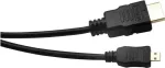 EXERTIS CONNECT Micro HDMI kabelis, High Speed with Ethernet, auksuoti kontaktai, HDMI Type A į Micro HDMI Type D, 2,0 m 128495