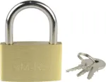 Br&uuml;der Mannesmann M413-40 38 mm masyvo žalvario pakabinama spyna su raktu, auksinė-geltona