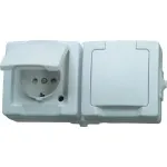HEINRICH KOPP Schuko lizdas su atlenkiamu dangteliu, pavir&scaron;inio montavimo, IP44, pilkas 137002003