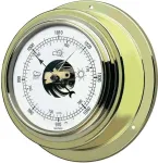 TFA Dostmann žalvarinis sieninis barometras 29.4010B - analoginis oro slėgio matuoklis patalpoms, 980-1050 hPa