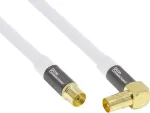 Good Connections GC-M2070 SmartFLEX TV kampinis antenos kabelis - 30 m - IEC koaksialinis ki&scaron;tukas kampinis į lizdą - keturgubai ekranuotas 120dB 75 Ohm - auksuoti kontaktai - baltas